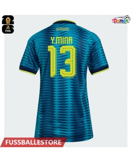 Günstige Kolumbien Yerry Mina #13 Auswärtstrikot Damen WM 2026 Kurzarm
